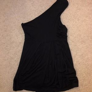 One Shoulder Black Tank Top